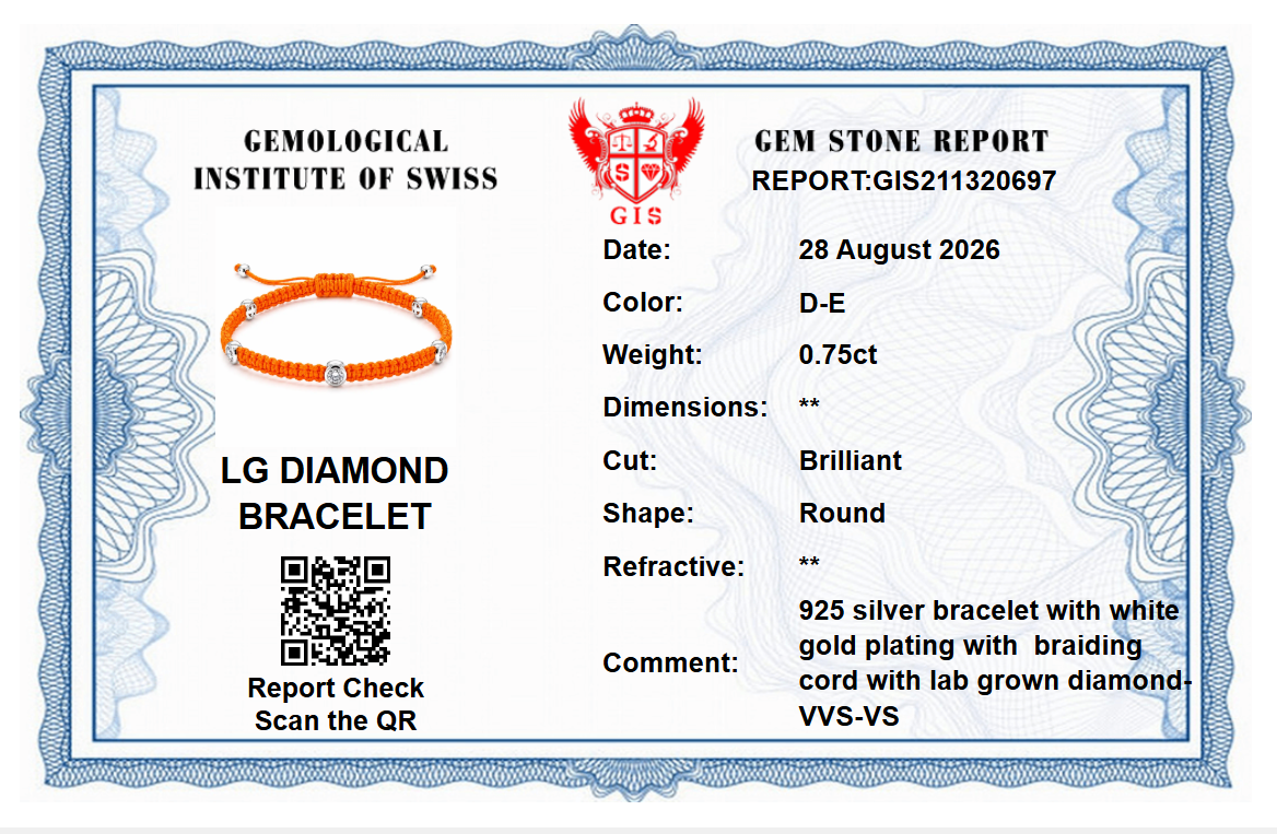 Lab Grown Diamond 0.15 CTW Bezel Set Sterling Silver Macrame Bracelet for Men | (GIS Certified)