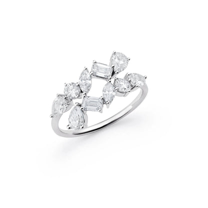 1 3/8CT Multi Fancy Shape  Lab Diamond Fashion Ring in Platinum |Sustainable & Eco-Friendly Diamond Jewelry |Elegant Fashion Ring for Women