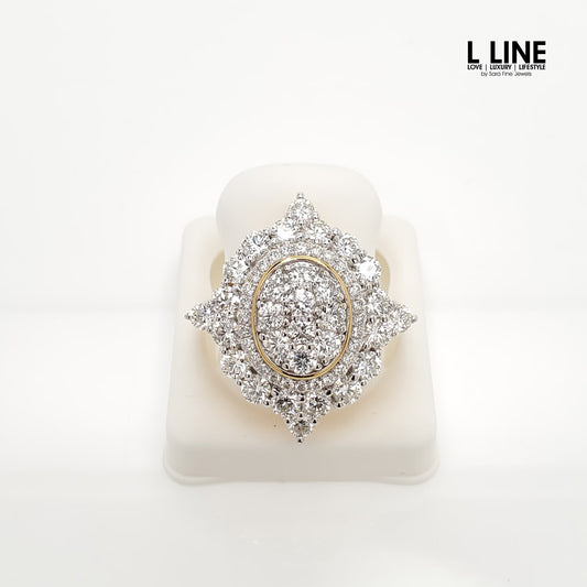 3 1/2CTW Iced Out Lab Diamond Cocktail Ring 14K Gold Plated | Wedding Ring | Anniversary Gift | Special Occasion Jewelry | Valentine’s Gift