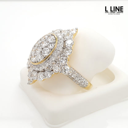 3 1/2CTW Iced Out Lab Diamond Cocktail Ring 14K Gold Plated | Wedding Ring | Anniversary Gift | Special Occasion Jewelry | Valentine’s Gift