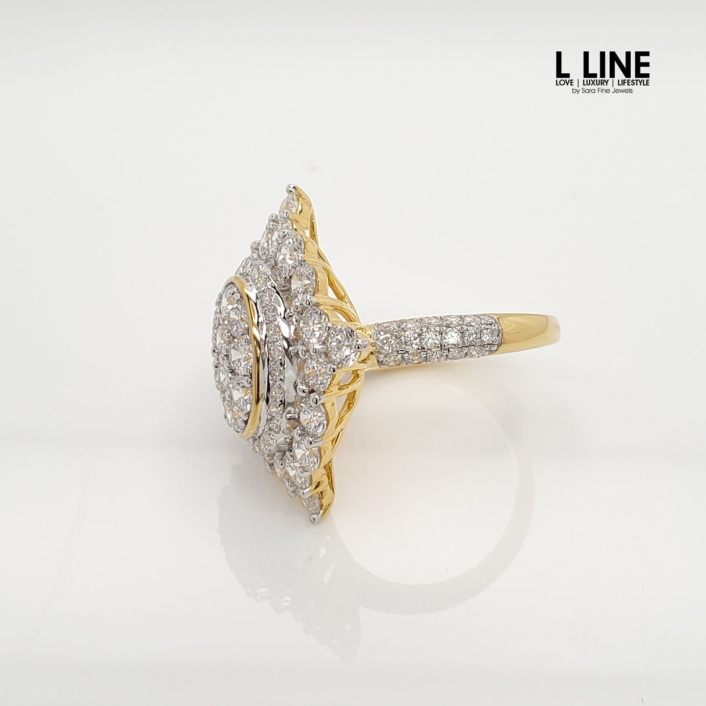 3 1/2CTW Iced Out Lab Diamond Cocktail Ring 14K Gold Plated | Wedding Ring | Anniversary Gift | Special Occasion Jewelry | Valentine’s Gift