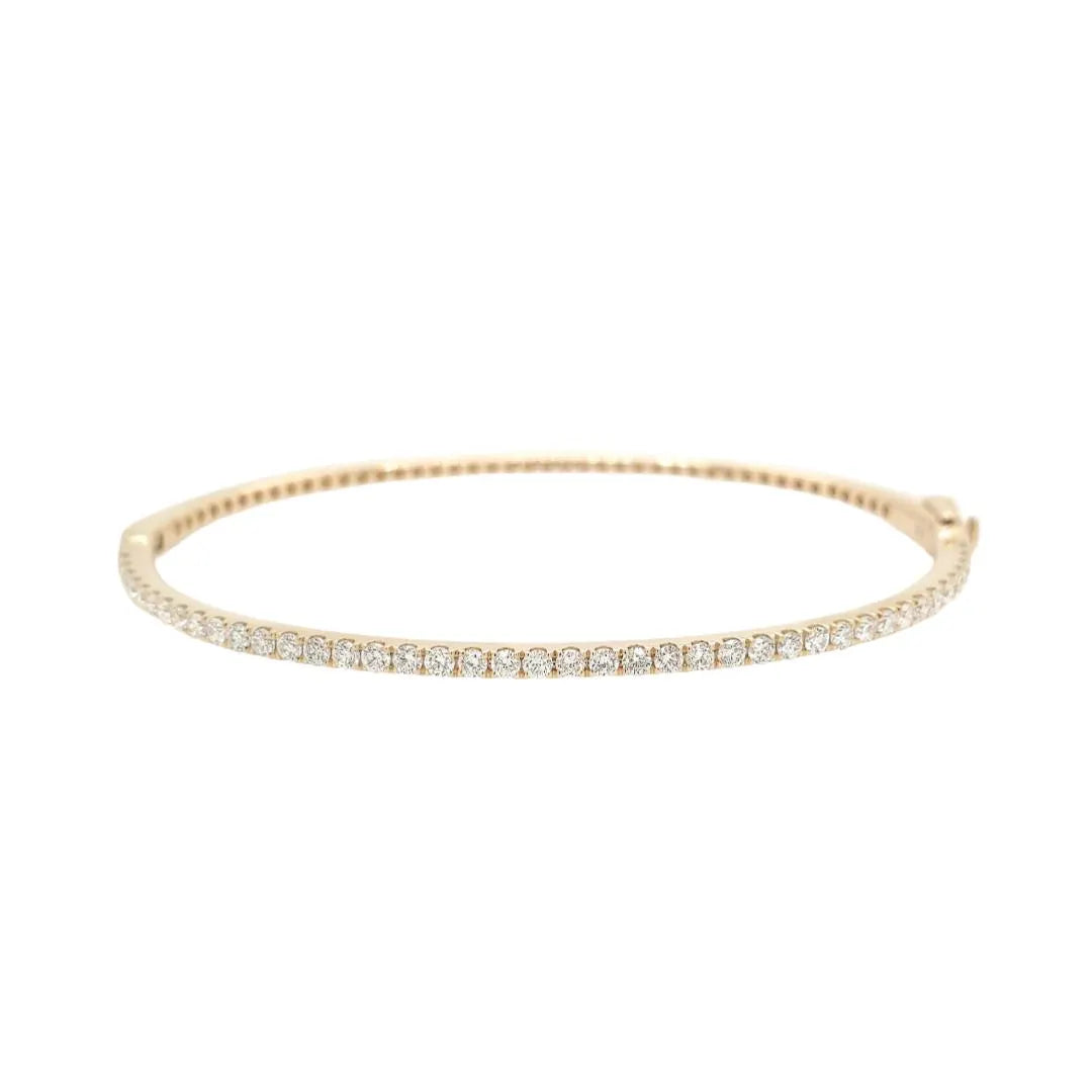 Elegant and Dazzling: 1CT Moissanite Diamond Gold Plated Bangle - A Perfect Blend of Sophistication and Sparkle for Every Occasion - LLine