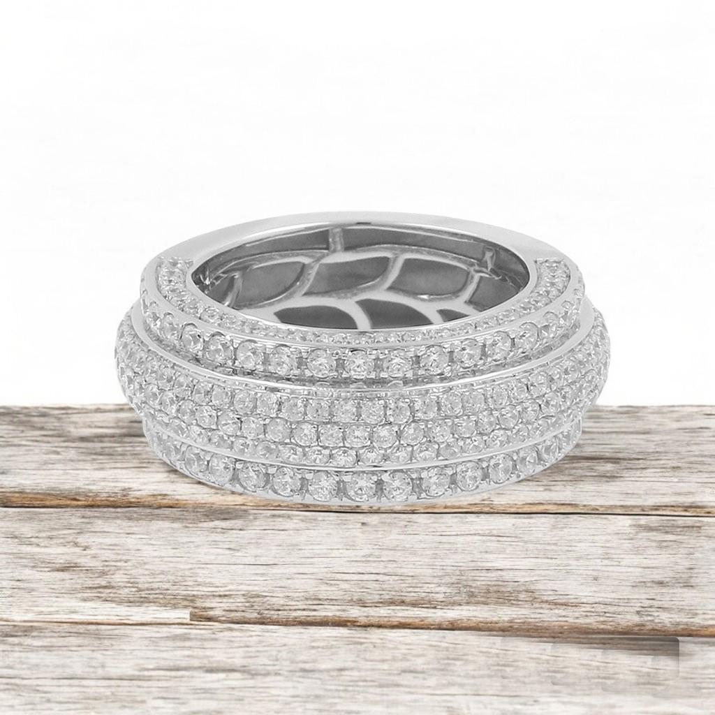 Men's Fully Iced Out  Moissanite Bling Hip Hop Band Ring,Ultimate Statement Jewelry, Unique Ring Design - Custom Hip Hop Bling