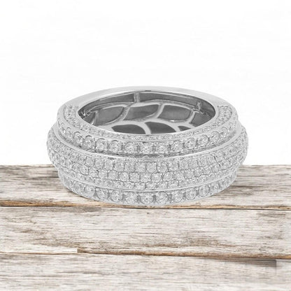 Men's Fully Iced Out  Moissanite Bling Hip Hop Band Ring,Ultimate Statement Jewelry, Unique Ring Design - Custom Hip Hop Bling