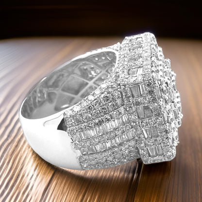 Luxury Oversized Moissanite Diamond Men's Ring – Full Ice Real VVS Clarity, Hip Hop Fashion Jewelry - Custom Hip Hop Bling