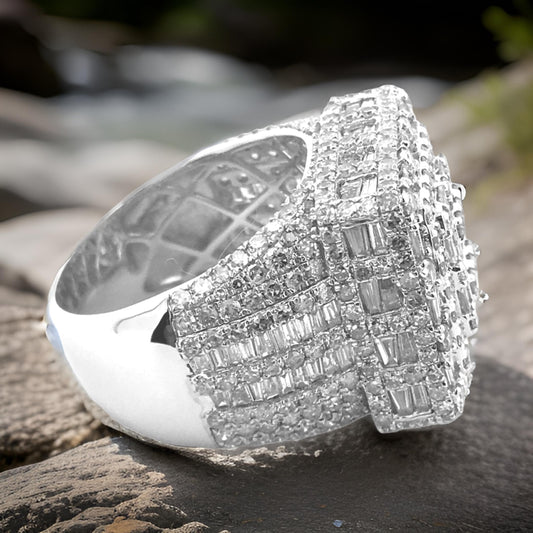 Luxury Oversized Moissanite Diamond Men's Ring – Full Ice Real VVS Clarity, Hip Hop Fashion Jewelry - Custom Hip Hop Bling