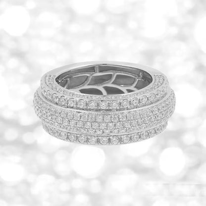 Men's Fully Iced Out  Moissanite Bling Hip Hop Band Ring,Ultimate Statement Jewelry, Unique Ring Design - Custom Hip Hop Bling