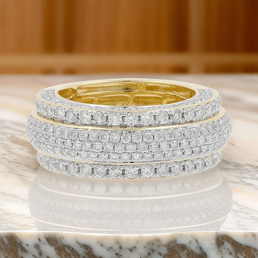 Men's Fully Iced Out  Moissanite Bling Hip Hop Band Ring,Ultimate Statement Jewelry, Unique Ring Design - Custom Hip Hop Bling