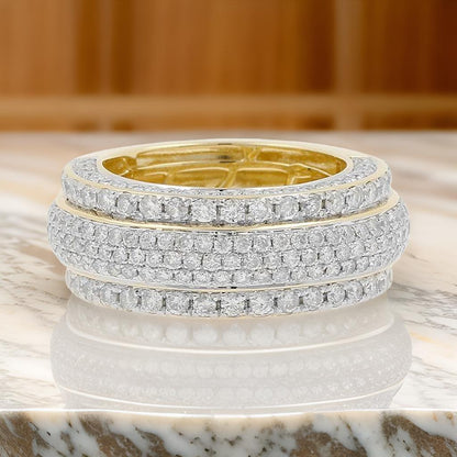 Men's Fully Iced Out  Moissanite Bling Hip Hop Band Ring,Ultimate Statement Jewelry, Unique Ring Design - Custom Hip Hop Bling