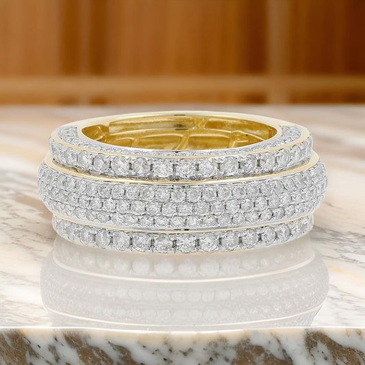 Men's Fully Iced Out  Moissanite Bling Hip Hop Band Ring,Ultimate Statement Jewelry, Unique Ring Design - Custom Hip Hop Bling
