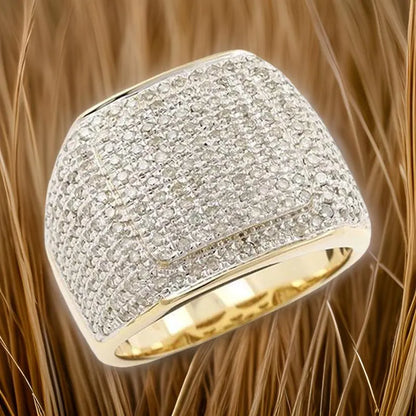 Real VVS Moissanite Diamond Men's Hip Hop Ring, Full Ice Mens Bling Jewelry, Urban Fashion Statement Ring- Custom Hip Hop Bling