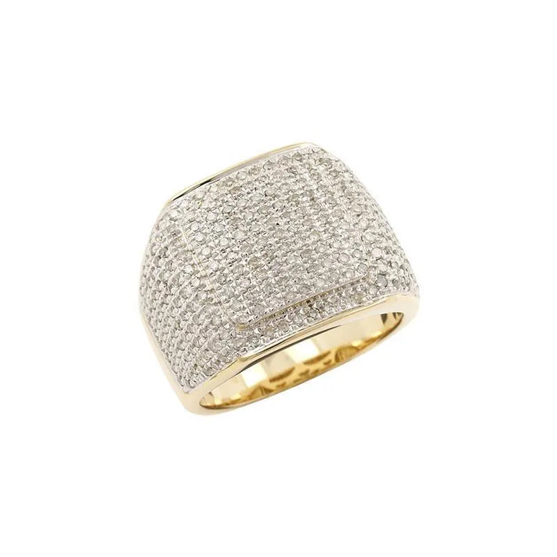 Real VVS Moissanite Diamond Men's Hip Hop Ring, Full Ice Mens Bling Jewelry, Urban Fashion Statement Ring- Custom Hip Hop Bling