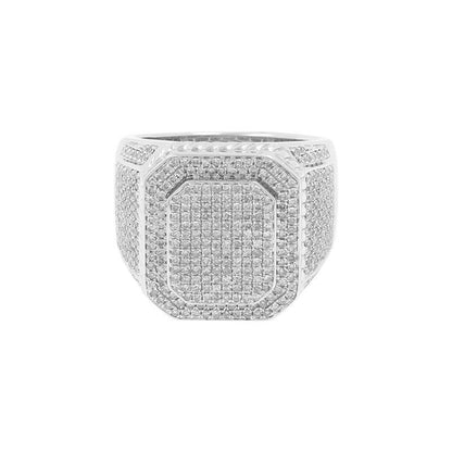 Luxury Men's Diamond Ring, Oversized Moissanite Ice Diamond, Hip Hop Jewelry, Real VVS Diamond Bling - Custom Hip Hop Bling