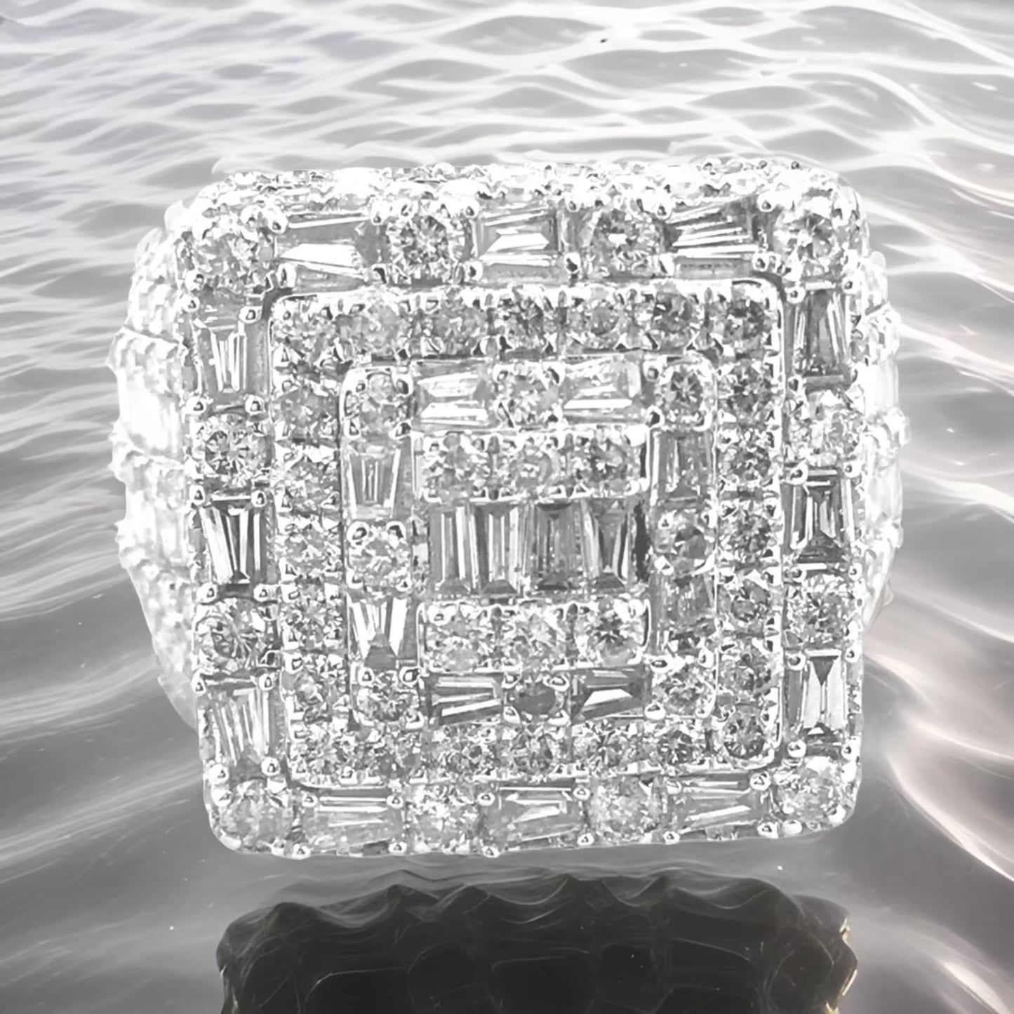 Luxury Oversized Moissanite Diamond Men's Ring – Full Ice Real VVS Clarity, Hip Hop Fashion Jewelry - Custom Hip Hop Bling