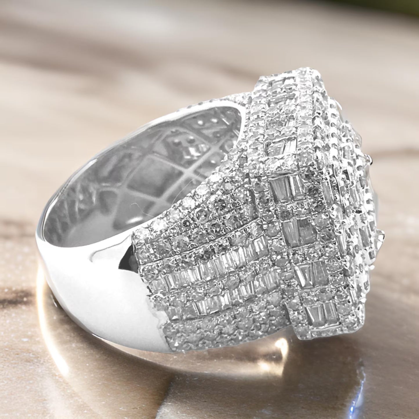 Luxury Oversized Moissanite Diamond Men's Ring – Full Ice Real VVS Clarity, Hip Hop Fashion Jewelry - Custom Hip Hop Bling