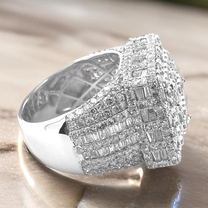 Luxury Oversized Moissanite Diamond Men's Ring – Full Ice Real VVS Clarity, Hip Hop Fashion Jewelry - Custom Hip Hop Bling