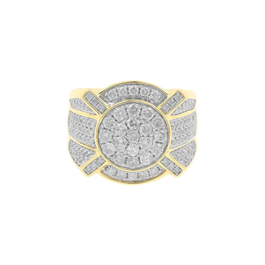 Mens Hip Hop Ring with VVS Moissanite Diamonds, Oversized Gold Plated Ring, Bling Jewelry - Custom Hip Hop Bling