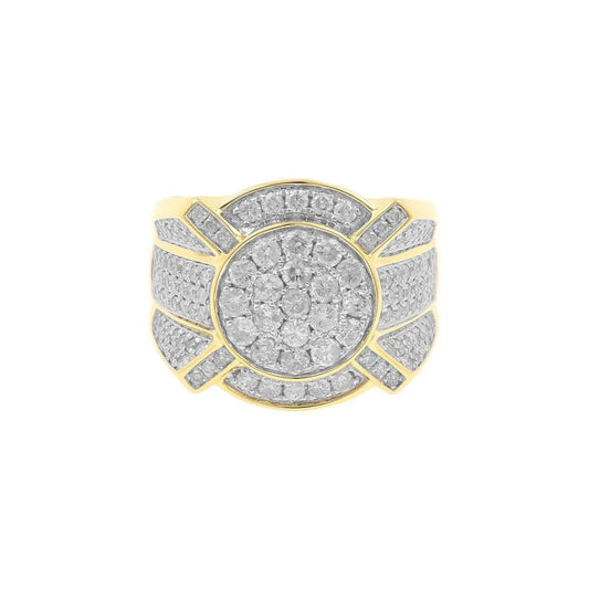 Mens Hip Hop Ring with VVS Moissanite Diamonds, Oversized Gold Plated Ring, Bling Jewelry - Custom Hip Hop Bling