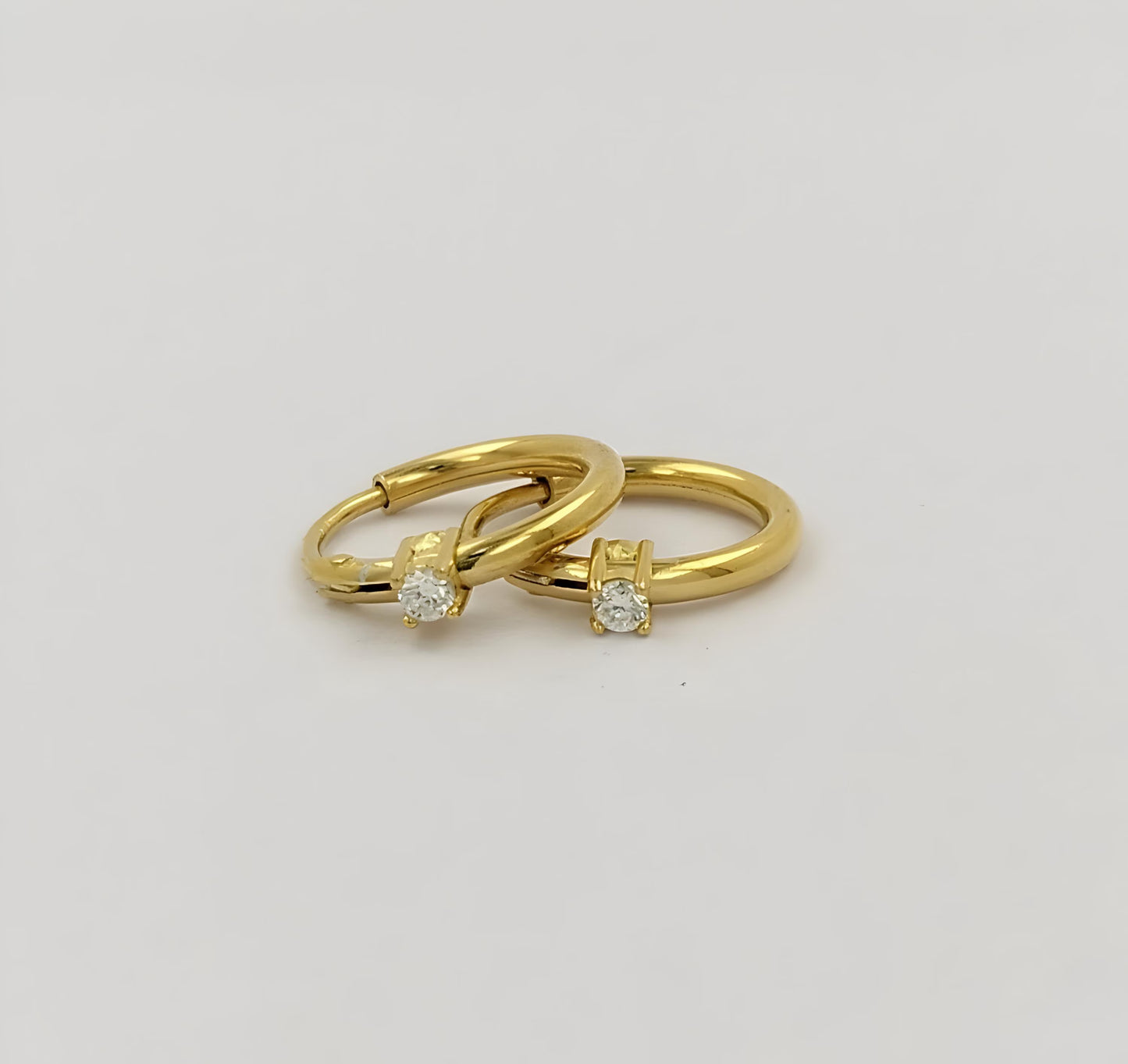 12MM Tube Hoop Earrings with Diamonds in 14K Gold Plated Silver | Best for Daily & Party Wear | Ideal Gift for Loved Ones |Gift For Her