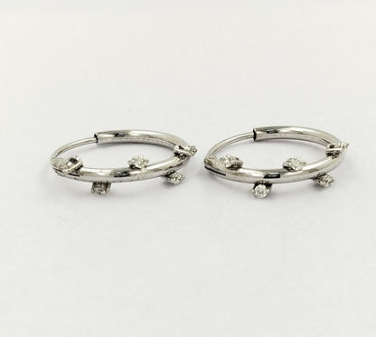 15MM Tube Hoop Earrings with Diamonds in 14K Gold Plated Silver | Best for Daily & Party Wear | Ideal Gift for Loved Ones |Gift for Her