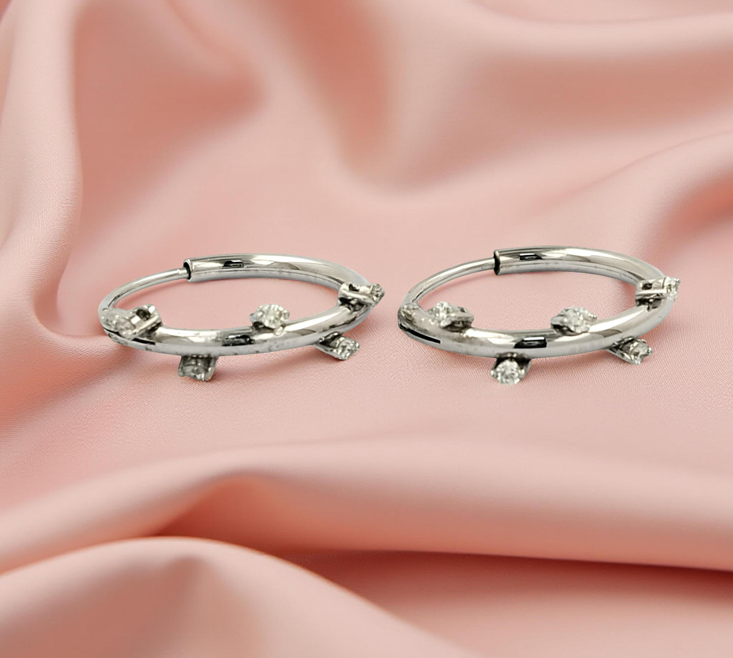 15MM Tube Hoop Earrings with Diamonds in 14K Gold Plated Silver | Best for Daily & Party Wear | Ideal Gift for Loved Ones |Gift for Her