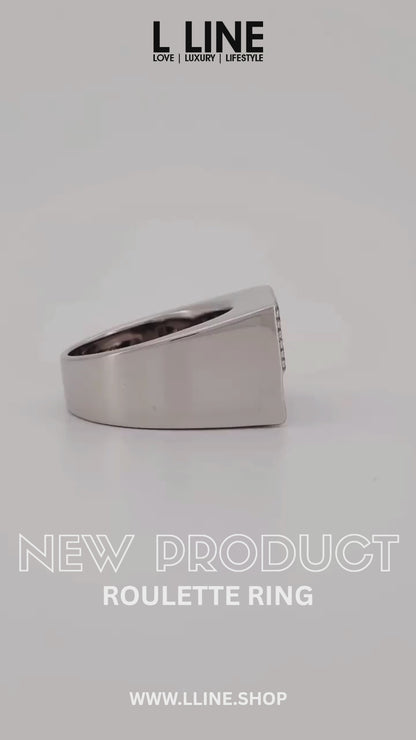 Unisex Spinner Ring, Bold Engraving, 14K Gold Plated Silver Roulette Band, Personalized Anti-Anxiety Ring, Gift for Him/Her