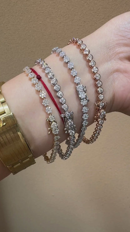 Tennis Bracelet 14K Gold Plated Silver | Moissanite, Diamond Alternative Jewelry Gift for Her | Classic Prong Set Chain