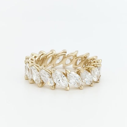 4 CTW Marquise Lab Diamond Eternity Band 14K Gold | Unique Wedding Ring | Christmas Gift for Her | US Size 6
