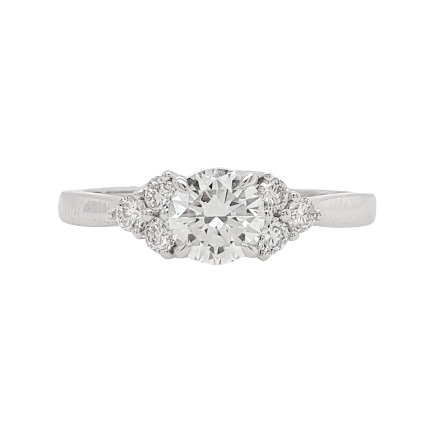 0.5CT Lab Grown Diamond Chevron Edge Engagement Ring In Platinum