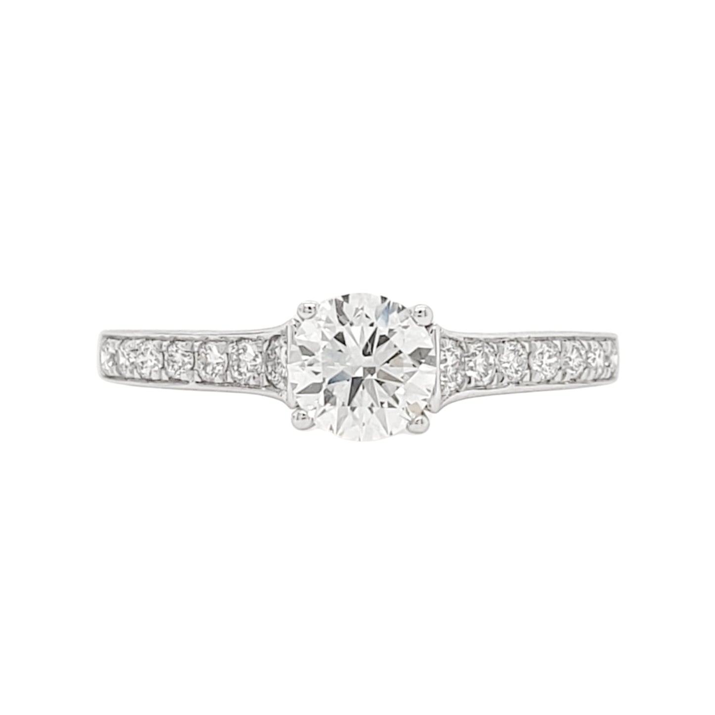 Platinum & 0.5CT Lab Grown Diamond Perfect Pave Engagement Ring - L Line