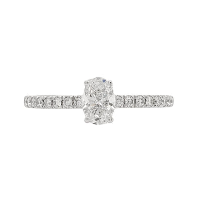 Ovals Lab Grown Diamond Pavel Shan Engagement Ring in Platinum L Line