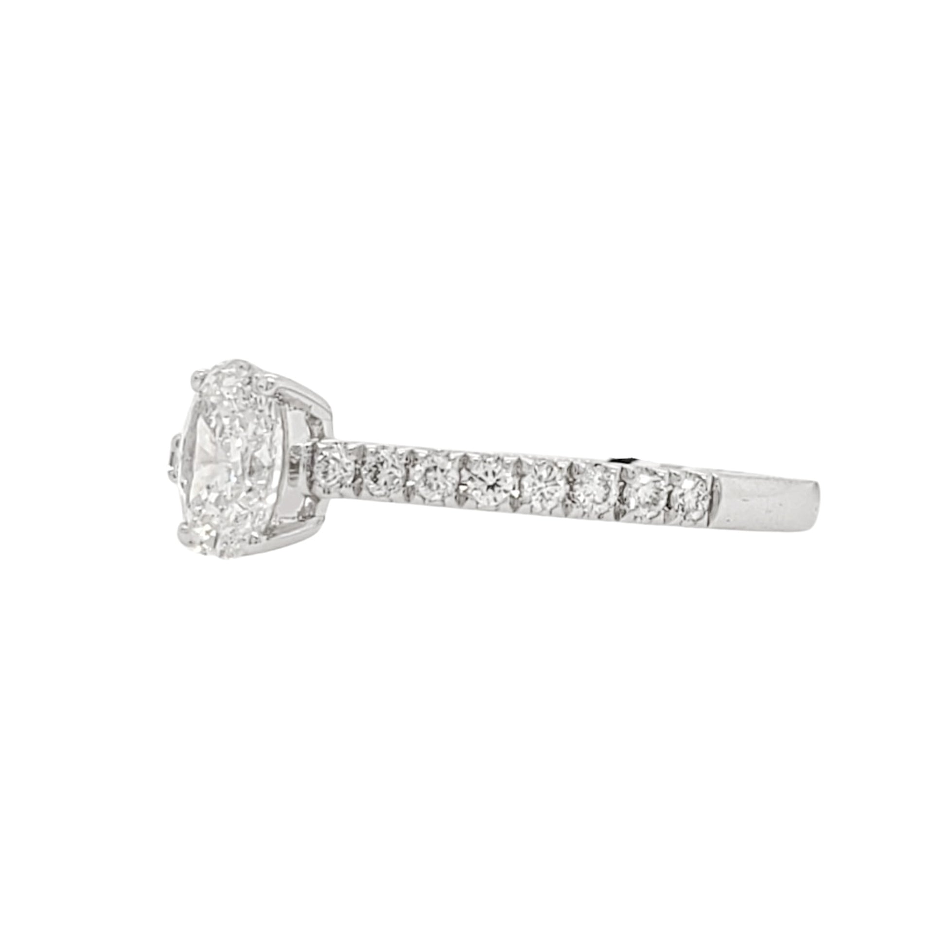 Ovals Lab Grown Diamond Pavel Shan Engagement Ring in Platinum