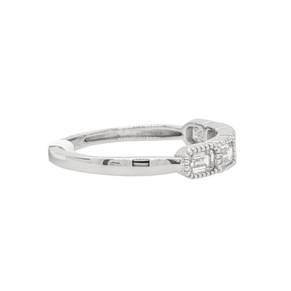 5 Stone Emerald Cut Moissanite Diamond Anniversary Band in Gold Vermeil