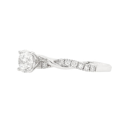 0.7 ctw Lab Created Diamond Criss Cross Pave Engagement Ring in Platinum