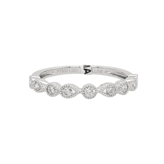 Dainty Lab Grown Diamond Anniversary Band in Platinum - L Line