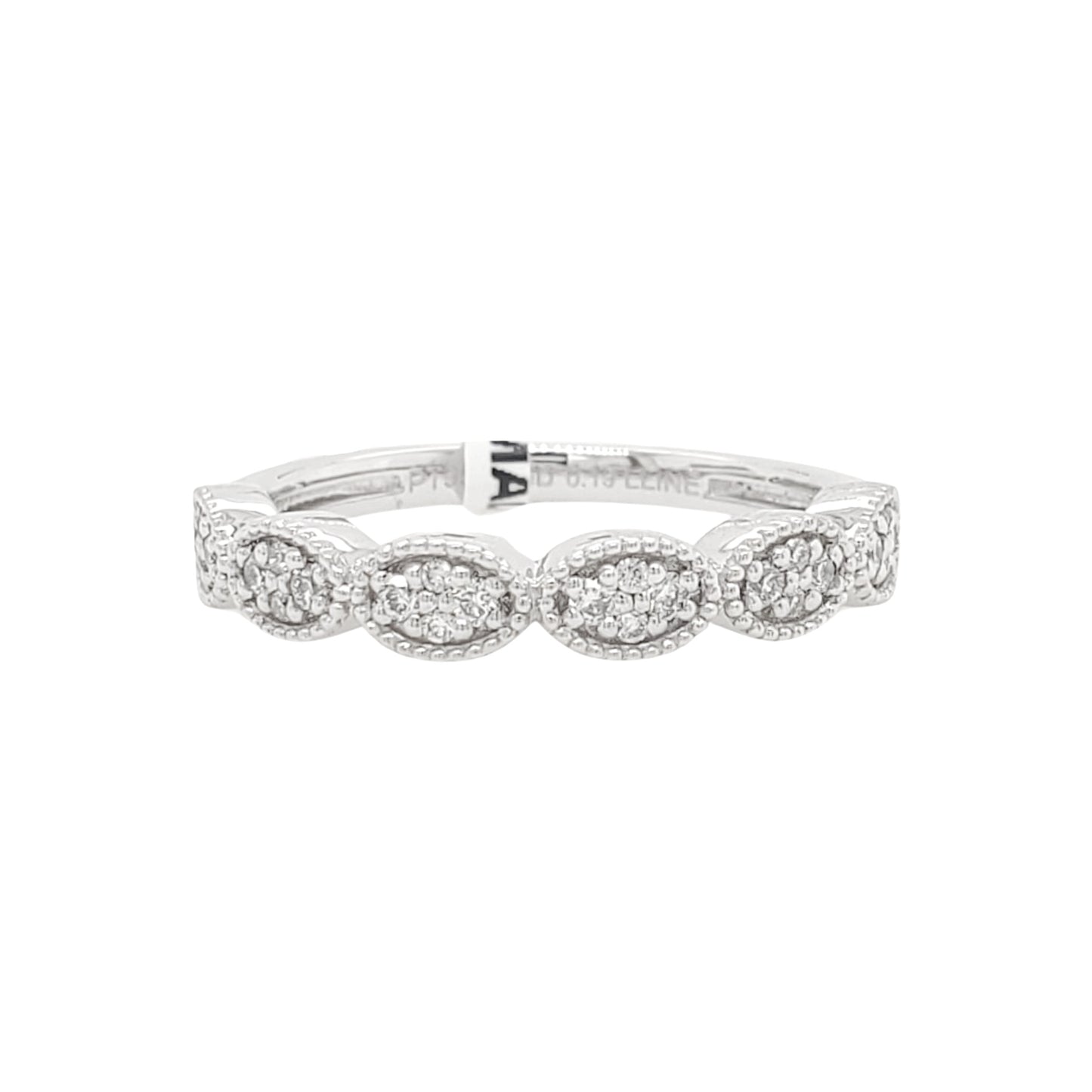 Oval Shape Cluster Illusion Lab Created Diamond Anniversary Band in Platinum - L Line