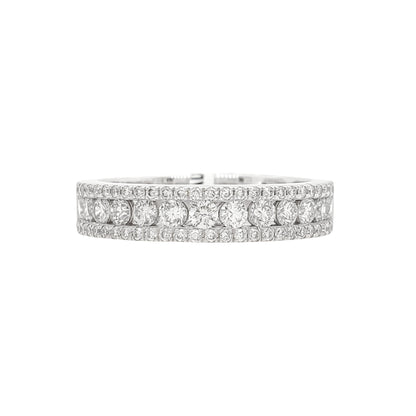 3 Row Lab Grown Diamond Half Eternity Anniversary Band in Platinum