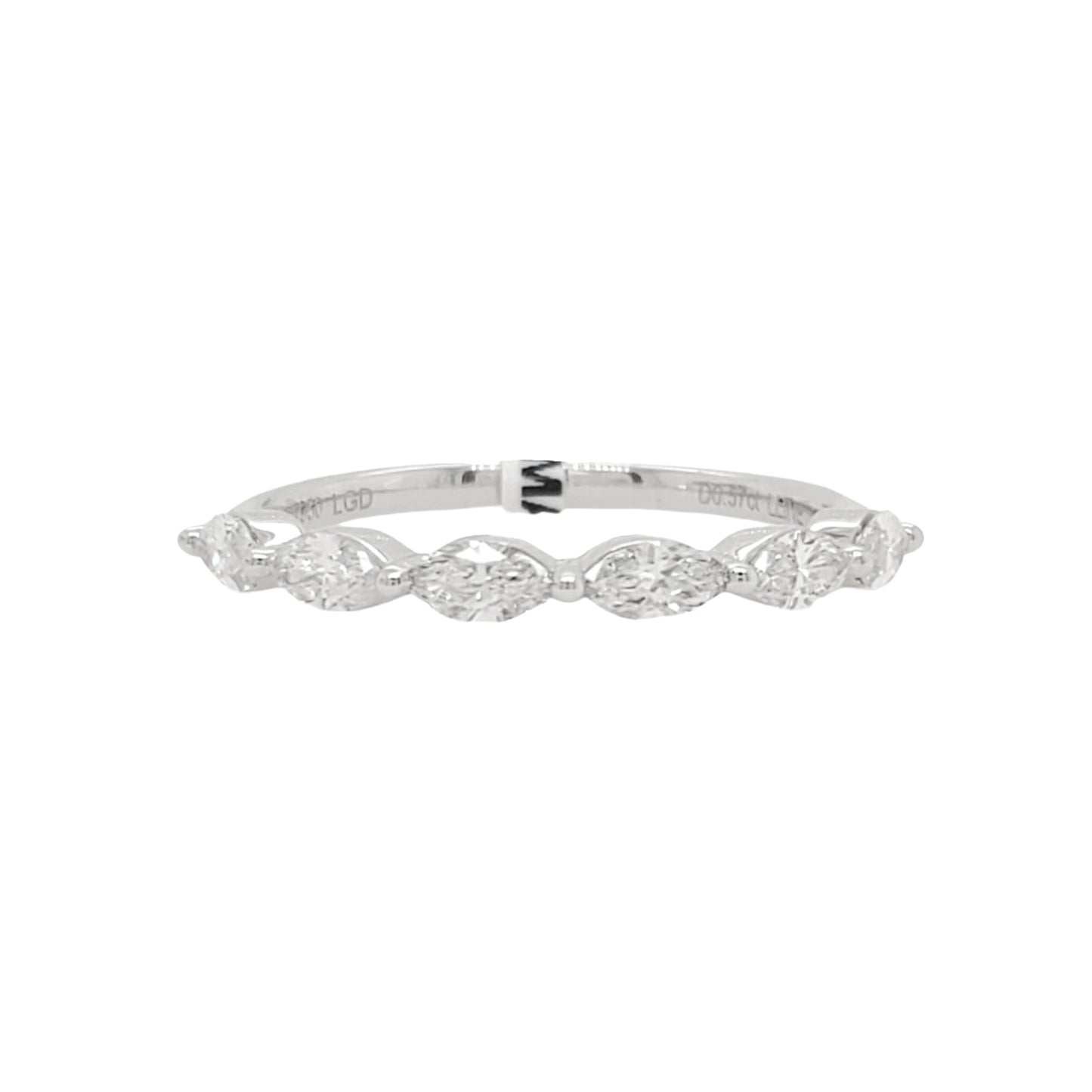 Marquise Lab Grown Diamond Half Eternity Wedding Band in Platinum - L Line