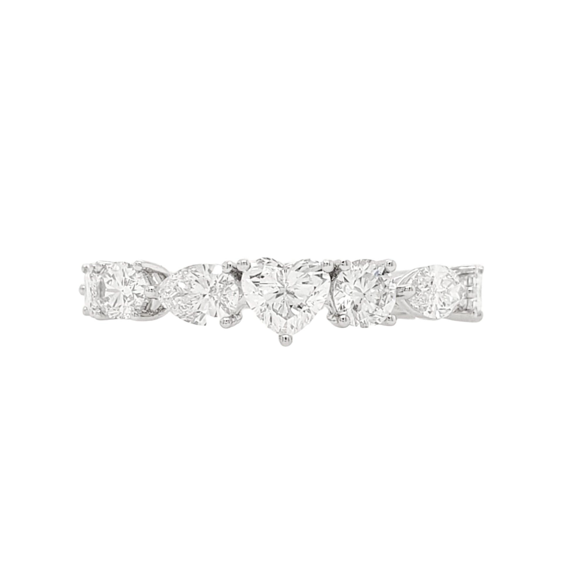 Multi Shape Lab Grown Diamonds Eternity Wedding Band in Platinum