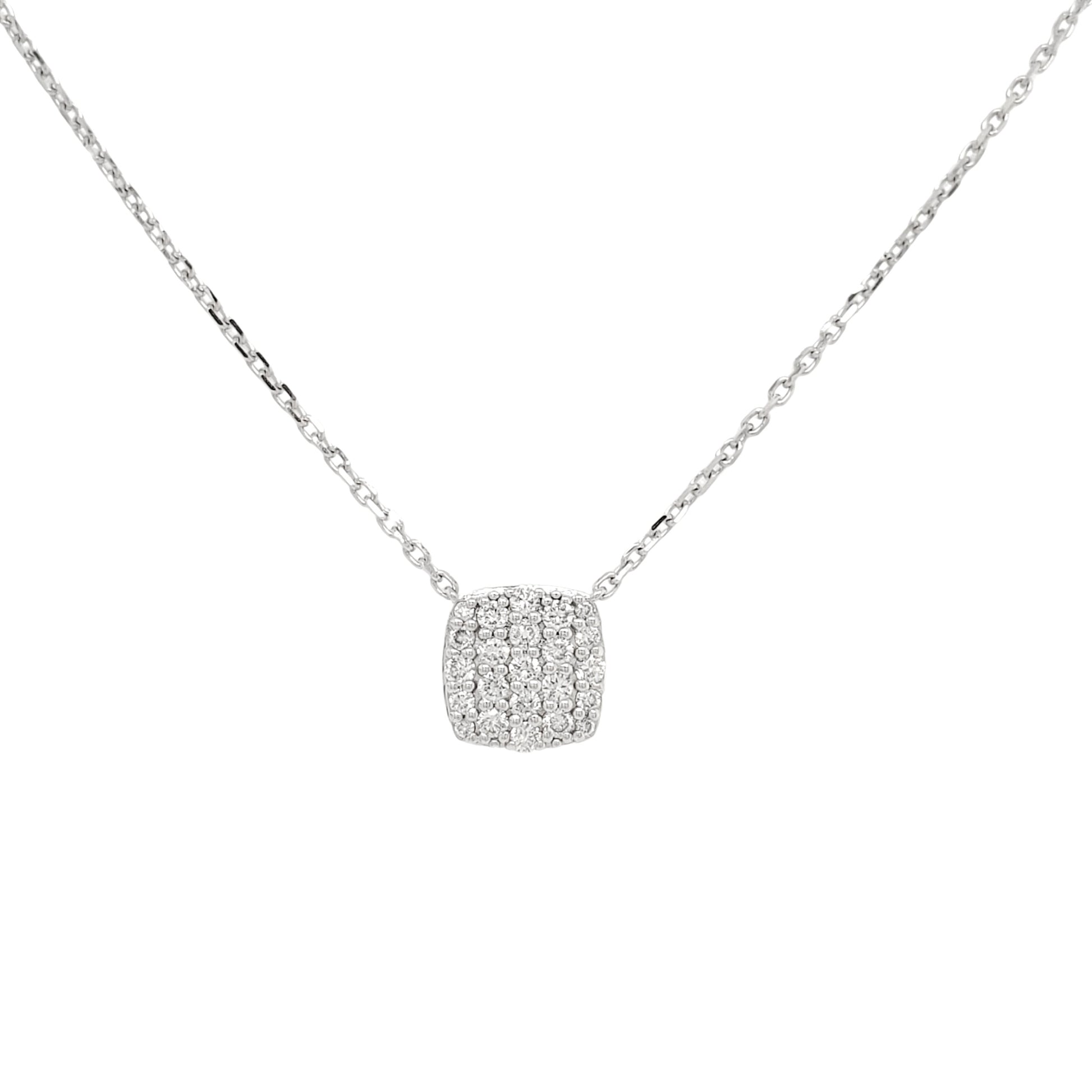 Cluster Cushion Shape Lab Grown Diamonds Lifestyle Necklace in Platinum - L Line