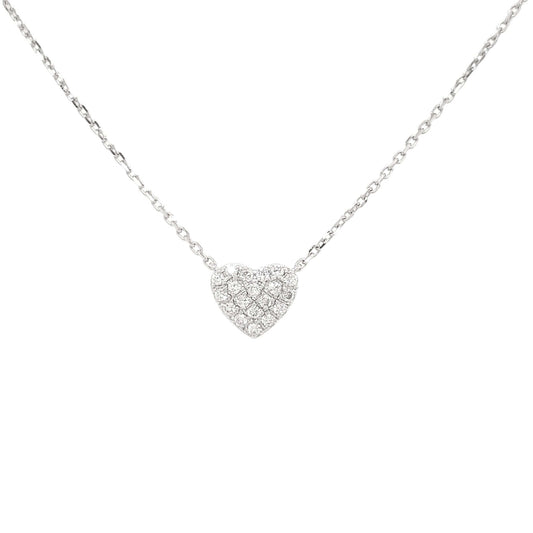 0.25ctw Cluster Lab Grown Diamonds Heart Necklace in Platinum - L Line Jewelry