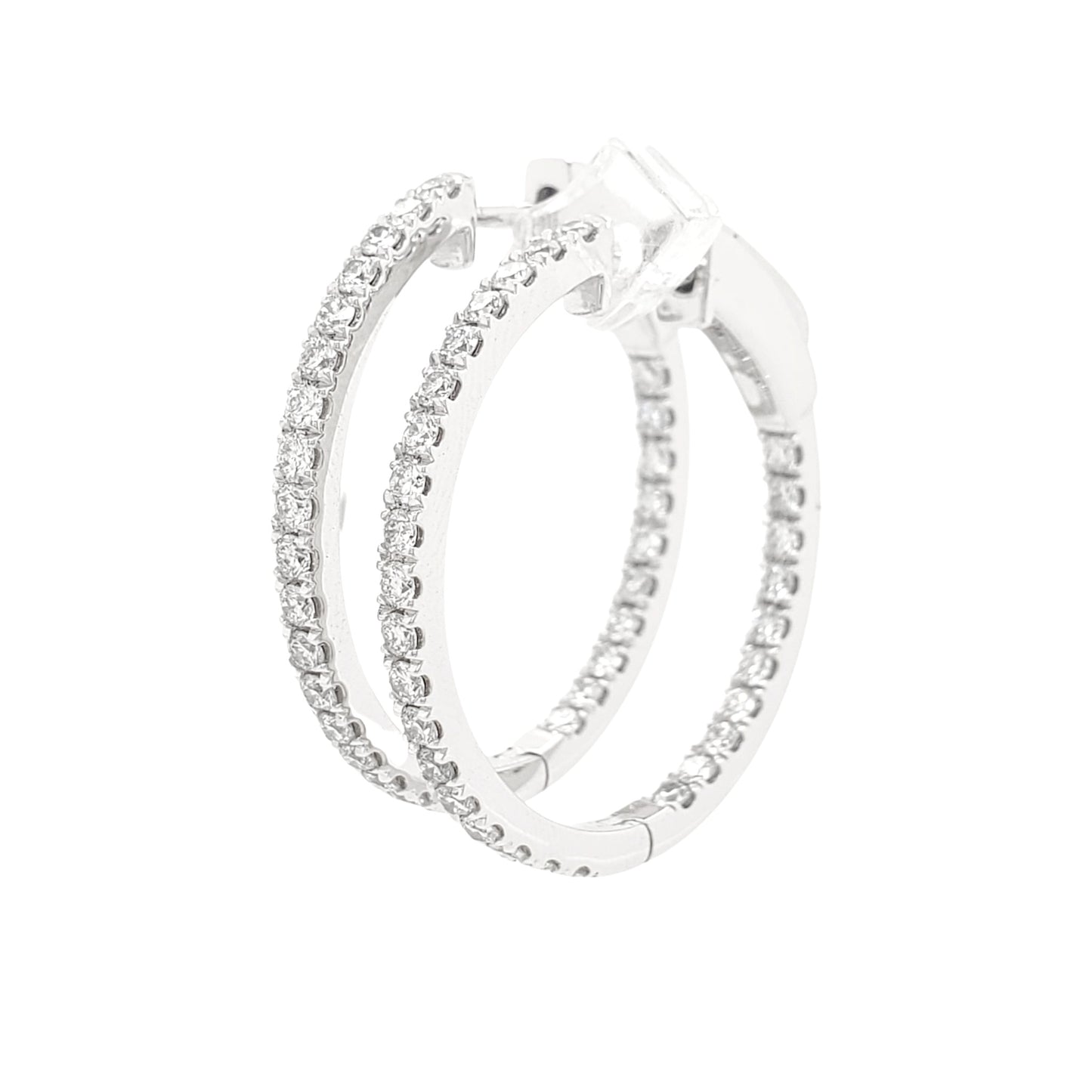 Lab Grown Diamonds Eternity In & Out Hoop Earrings in Platinum L Line