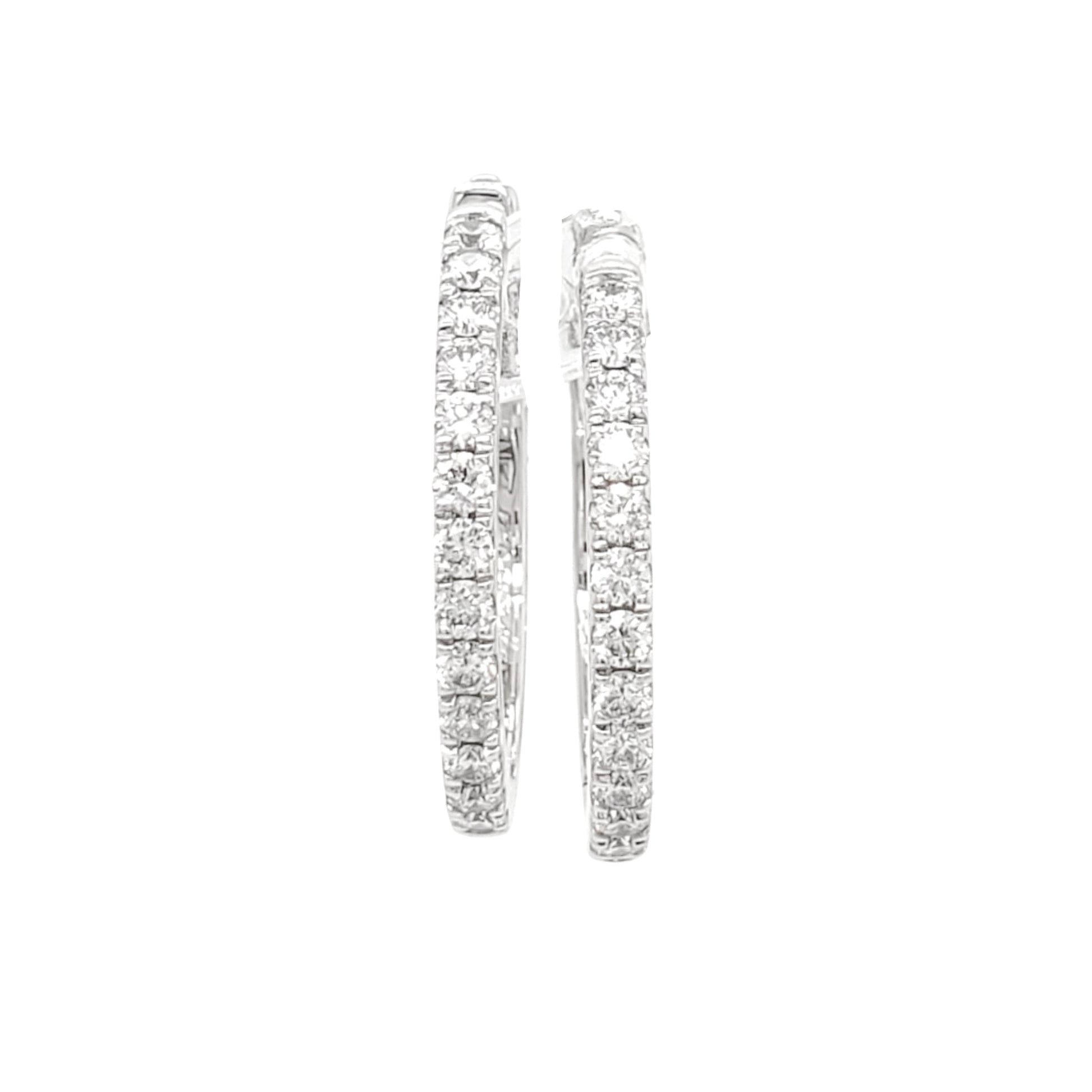 0.55 ctw Lab Grown Diamonds Hoop Earrings in Platinum L Line