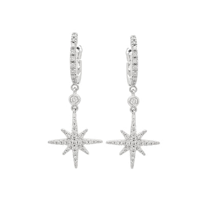 Lab Grown Diamonds North Star Hoop Earrings in Platinum