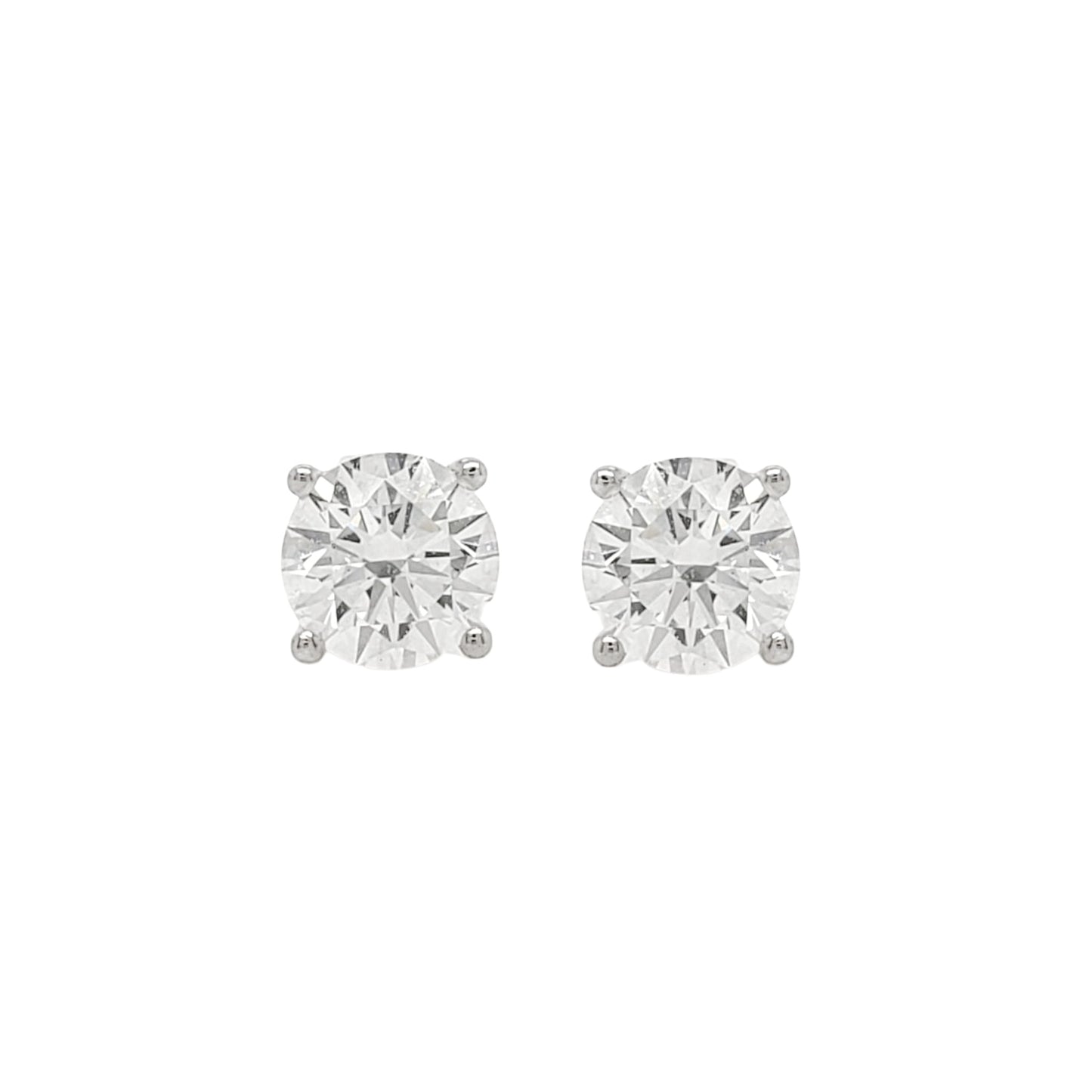 1CT Lab Grown Diamonds Solitaire with Halo Jacket Earring Studs in Platinum L Line