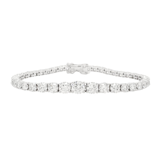 8ctw Graduated Round Lab Grown Diamonds Tennis Bracelet in Platinum - L Line Jewelry